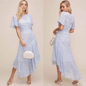Astr Blue Floral Midi Dress